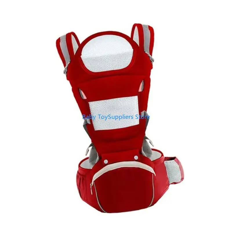 R1WF حزام حمل الطفل متعدد الوظائف مريح مقعد الورك قابل للتعديل لحديثي الولادة طفل أمامي خلفي مزدوج الاستخدام دعم البراز #3