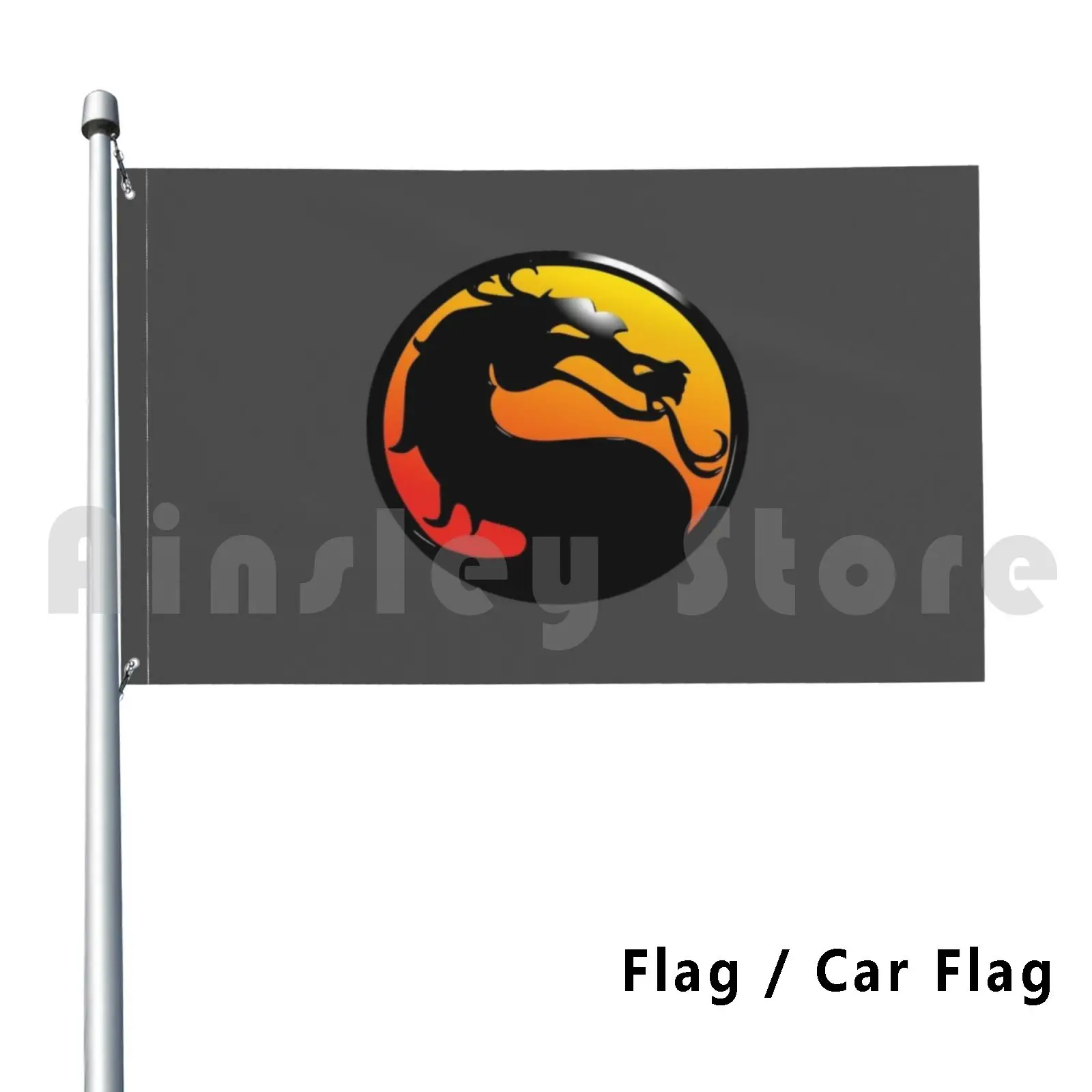 Mortal Kombat Dragon Decoración al aire libre Bandera Coche Bandera Mortal Kombat Mortal Kombat Midway Dragon Arcade