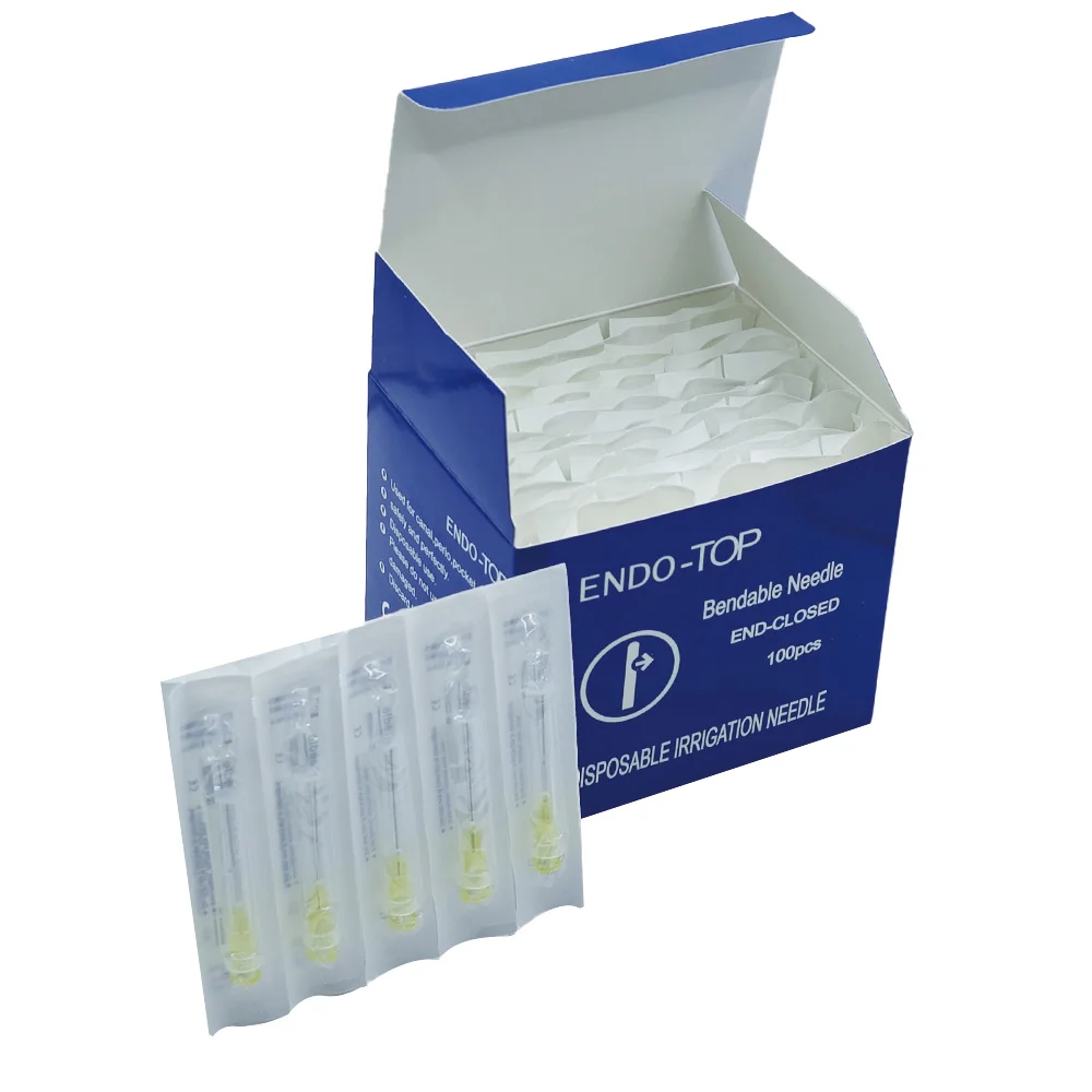 100Pcs/Box AG 0.3/0.4 Endodontics Irrigator Tips Single Pack Irrigation Needles 25MM Disposable Root Canal Cleaning Dentistry