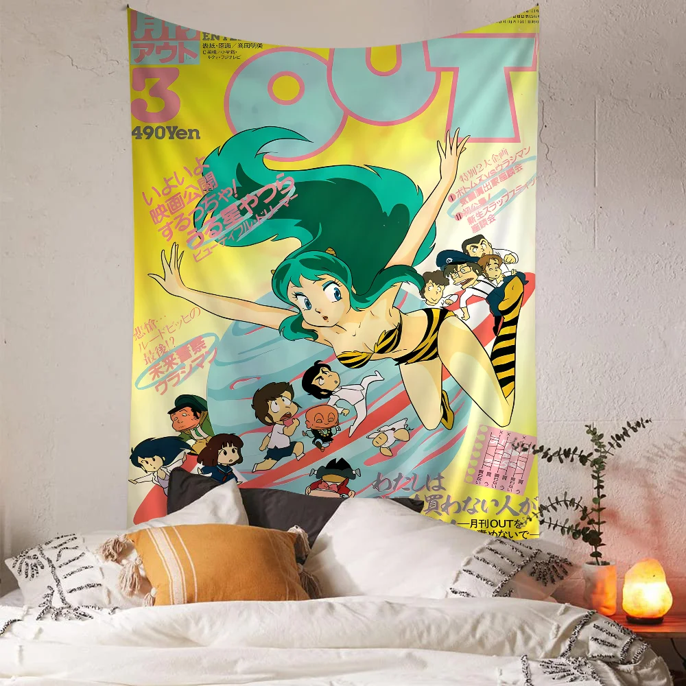 Urusei Yatsura Retro Anime Tapestry - Hippie Tarot Wall Hanging - DIY Vintage Manga Rug - Retro Inspired Dorm Room Decor