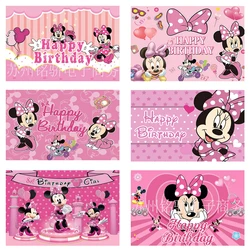 Cartoon Minnie Mouse Theme Birthday Party Photography Decoration Banner Background Custom Props Baby Shower Girl Kid Boy Gift