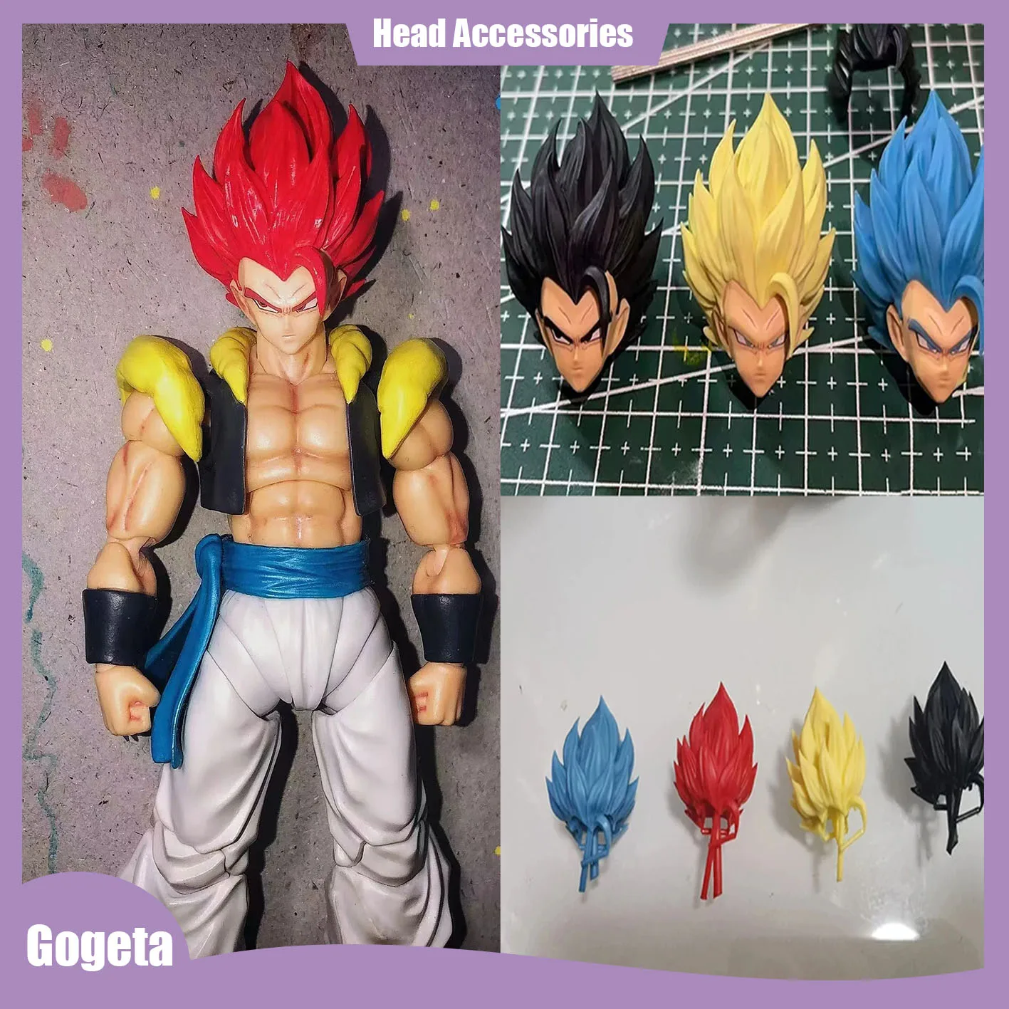 

Набор головок из м/м «Драконий жемчуг», аксессуары для головок Gogeta2.0, S.H. Фигурка Shf Super Saiya, аниме экшн-фигурки, игрушки, подарок на модели