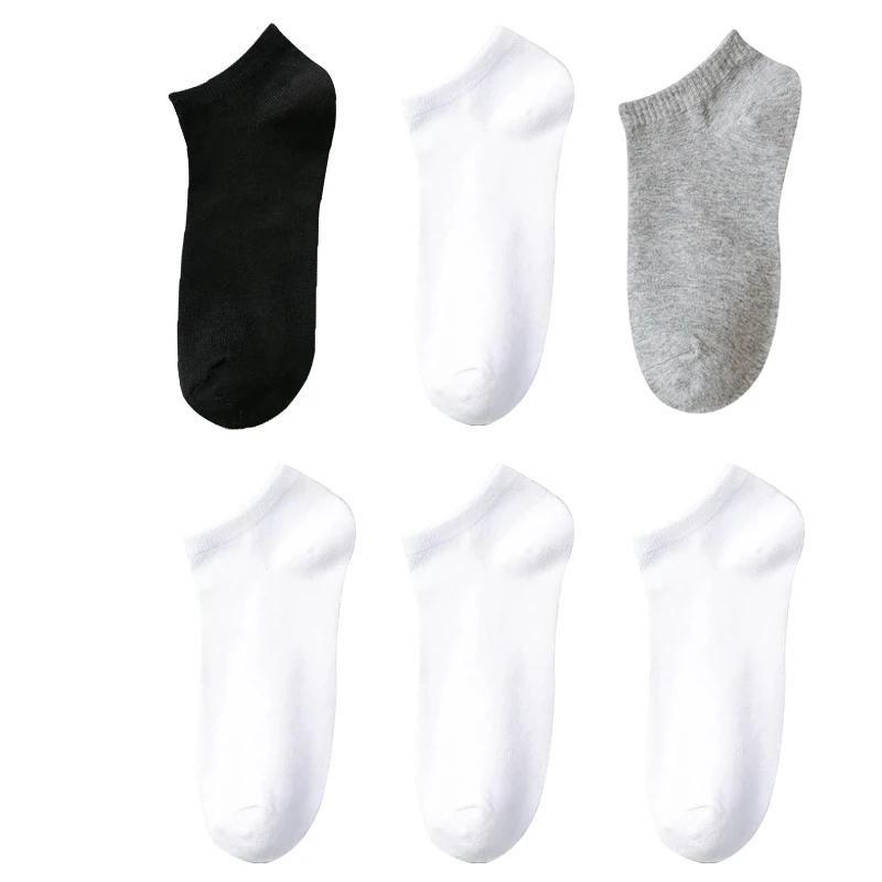 6 Pairs/lot Solid Ankle Socks For Women Fashion Comfortable Low Tube Socks Set Breathable Style Casual Wear For Female Male