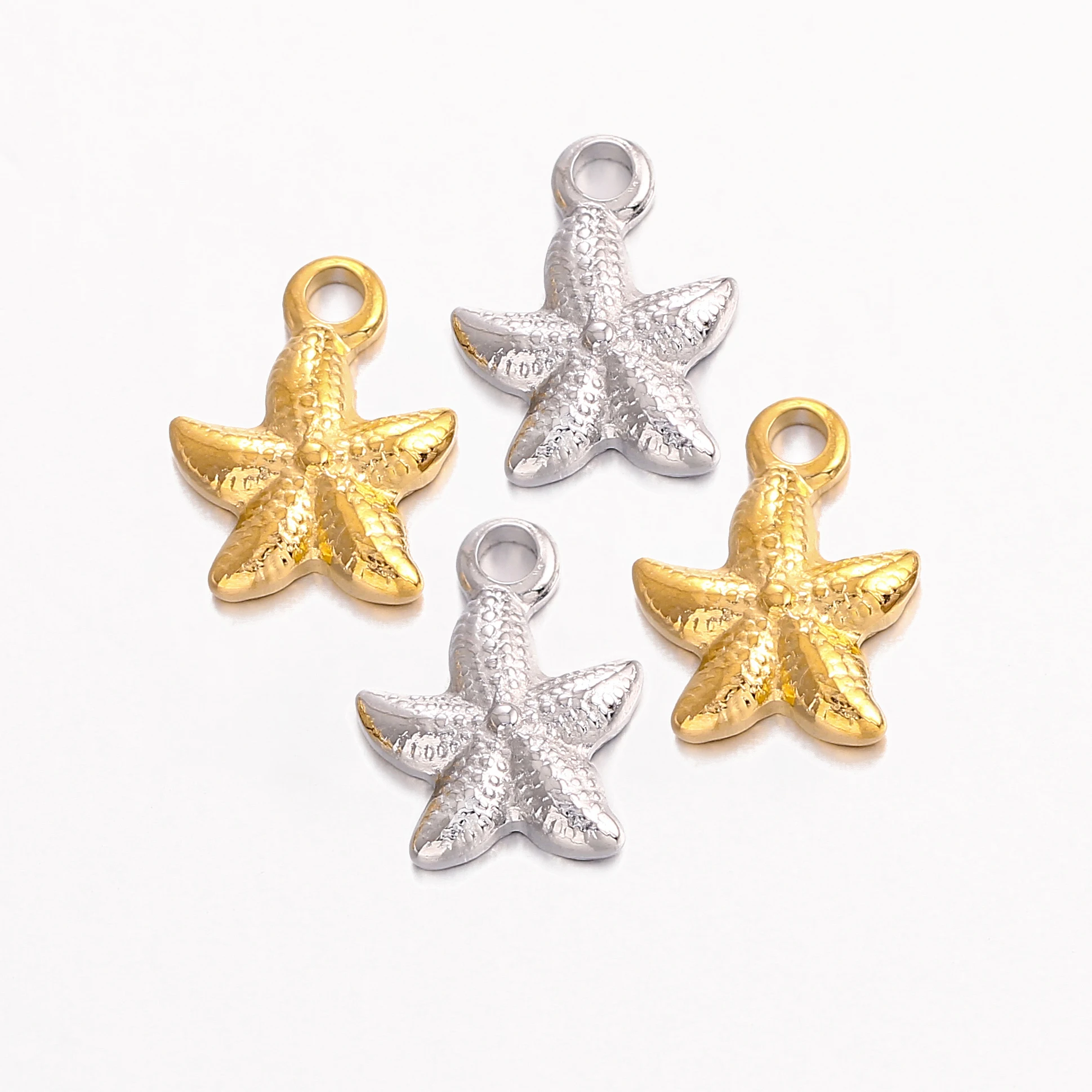 

3Pcs Stainless Steel Sea Star Dangle Charms Ocean Starfish Pendants for DIY Earring Bracelet Necklace Jewelry Making Supplies