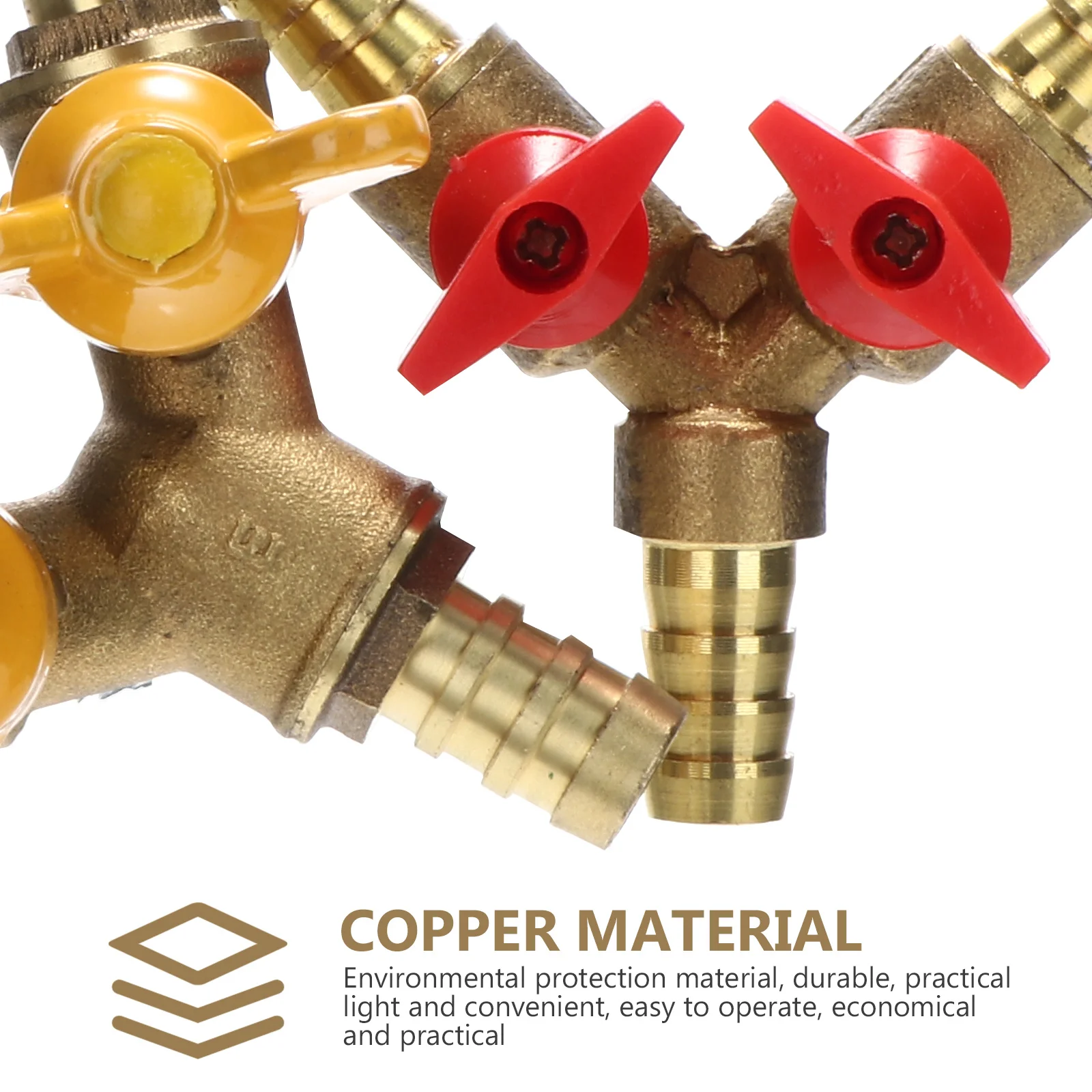 Válvula de aire de combustible Premium con bola de cierre en forma de 3 Y, válvula de aire de Gas y combustible dividida de cobre para uso comercial residencial, 2 uds.