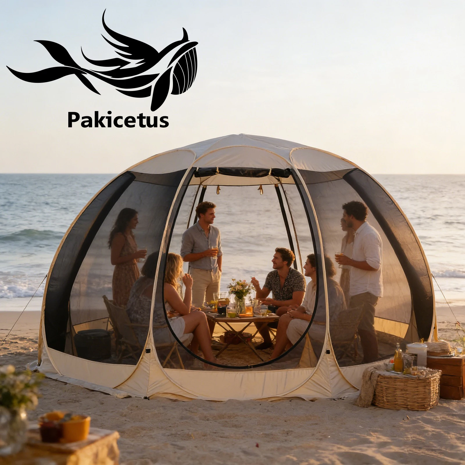 

PAKICETUS Instant Pop-Up Screen Tent, Mosquito Proof & Sun Shade for Outdoor, Spacious for 4-6 People, for Camping, Outdoor