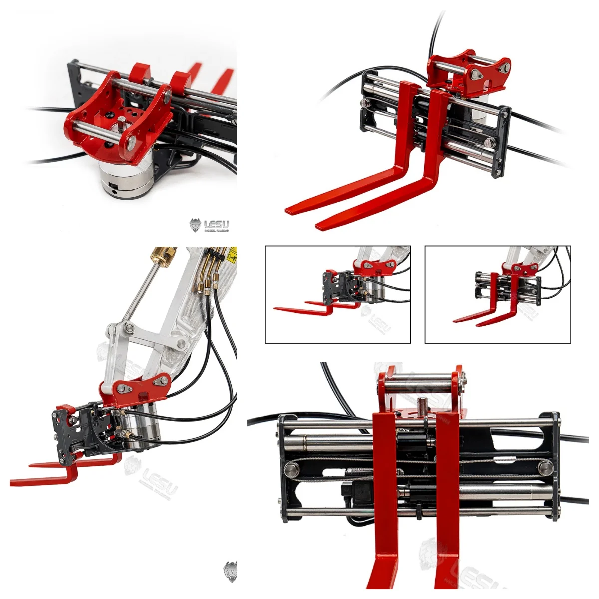 

1/14 LESU RC Hydraulic Excavator 270°Rotatable Metal Fork for LR960 ZX490 LR945 SK500 ET30H ET26L ET36L AC360 Digger Toy Adults