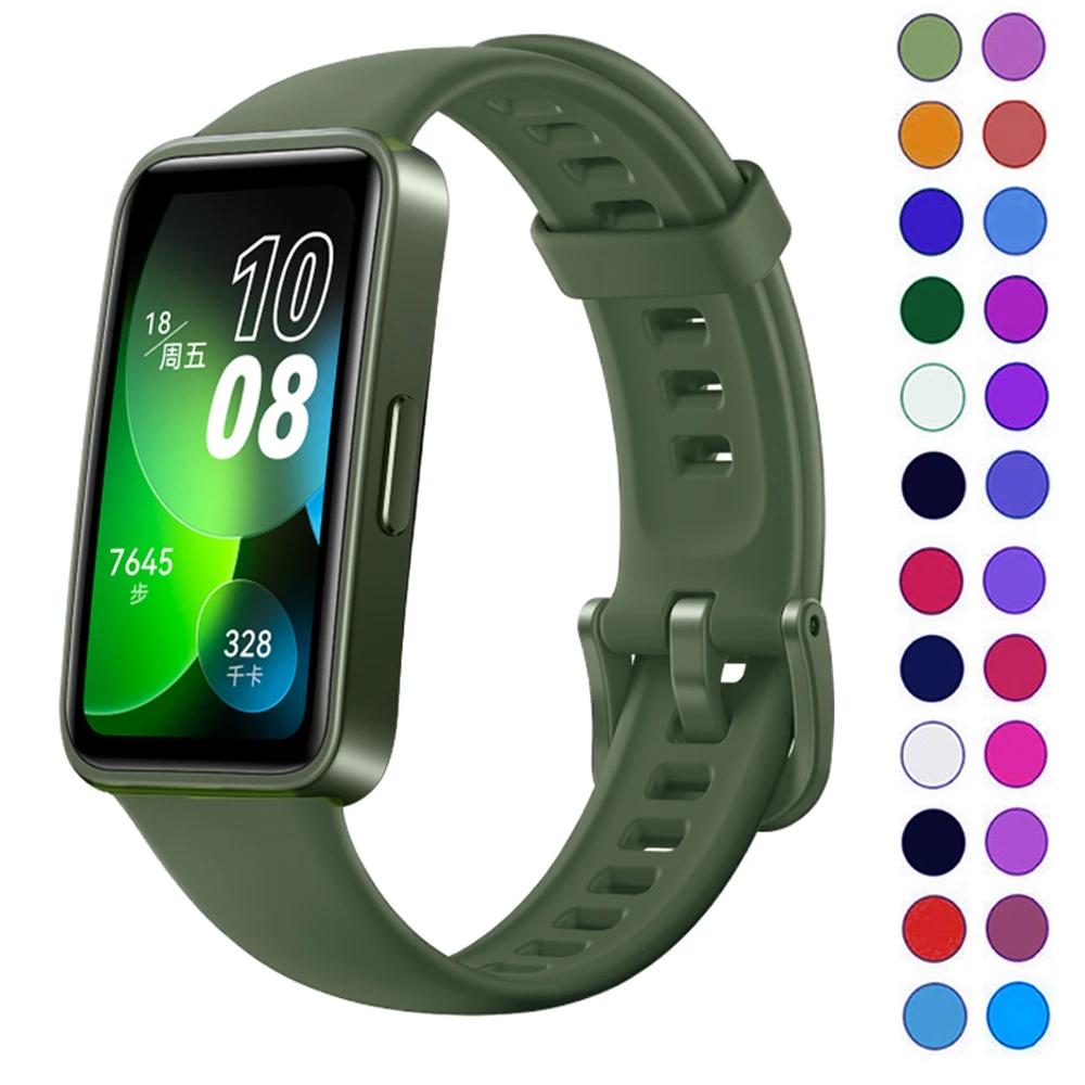 Silicone Watchbands for Huawei Band 8-NFC Replacement Wristband Soft bands Sport Bracelet on Smart Band8 Watch strap Accessories