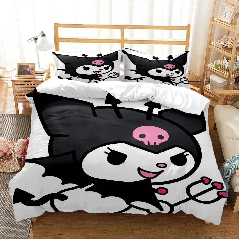 Cartoon Kuro Devil Rabbit Bedding Set Boys Girls Twin Queen Size Duvet Cover Pillowcase Bed Kids Adult Home Textileextile