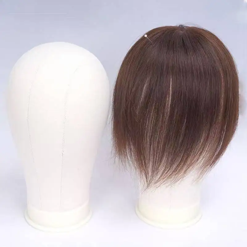 21-24inch Canvas Mannequin Head with 37-57cm Adjustable Tripod Stand Wig Making Kit with Wig Caps T-Pins Clips for Wig Styling