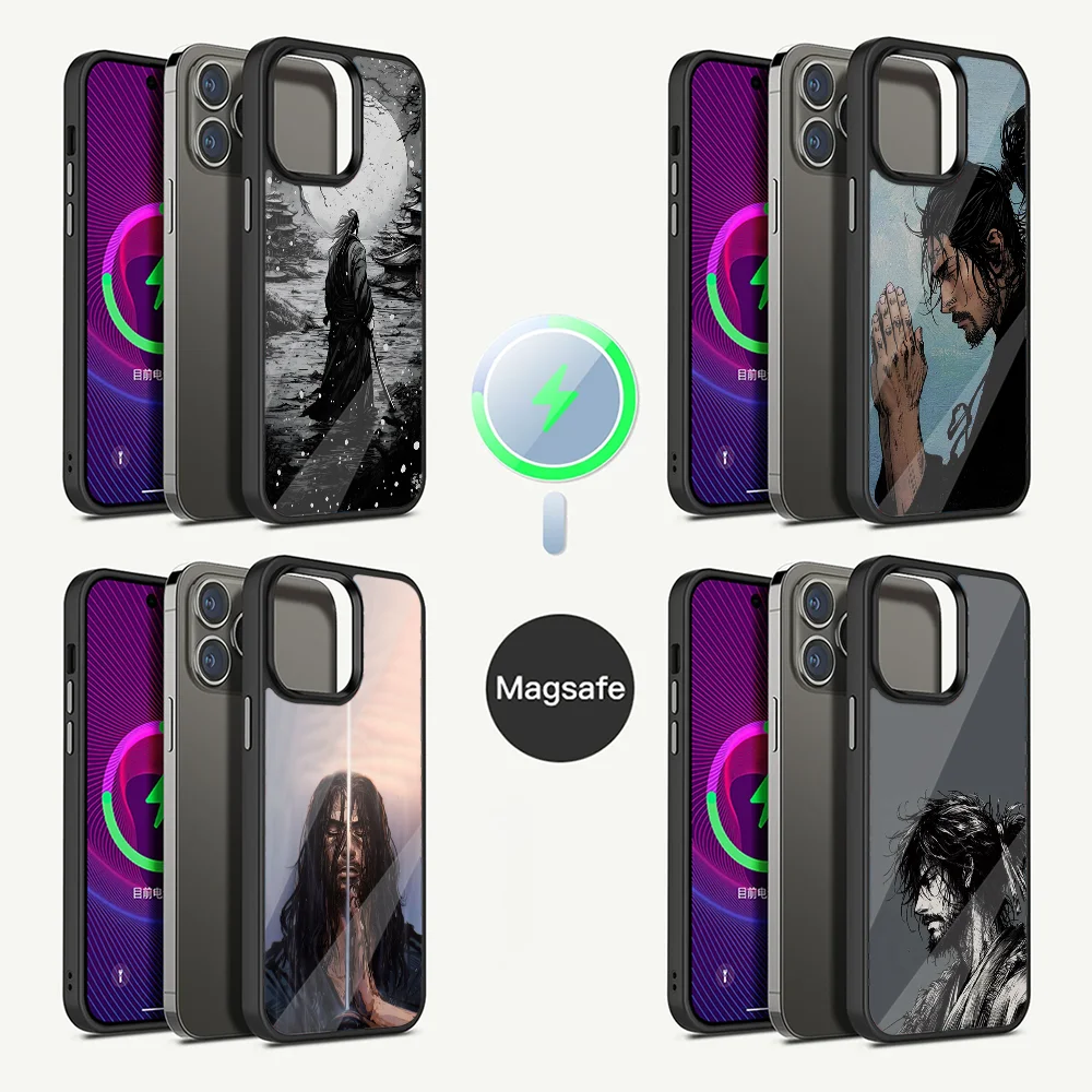 Vagabond Miyamoto M-Musashi Phone Case For iPhone 15,14,13,12,11,Plus,Pro,Max Mini Magsafe Magnetic Wireless Charging