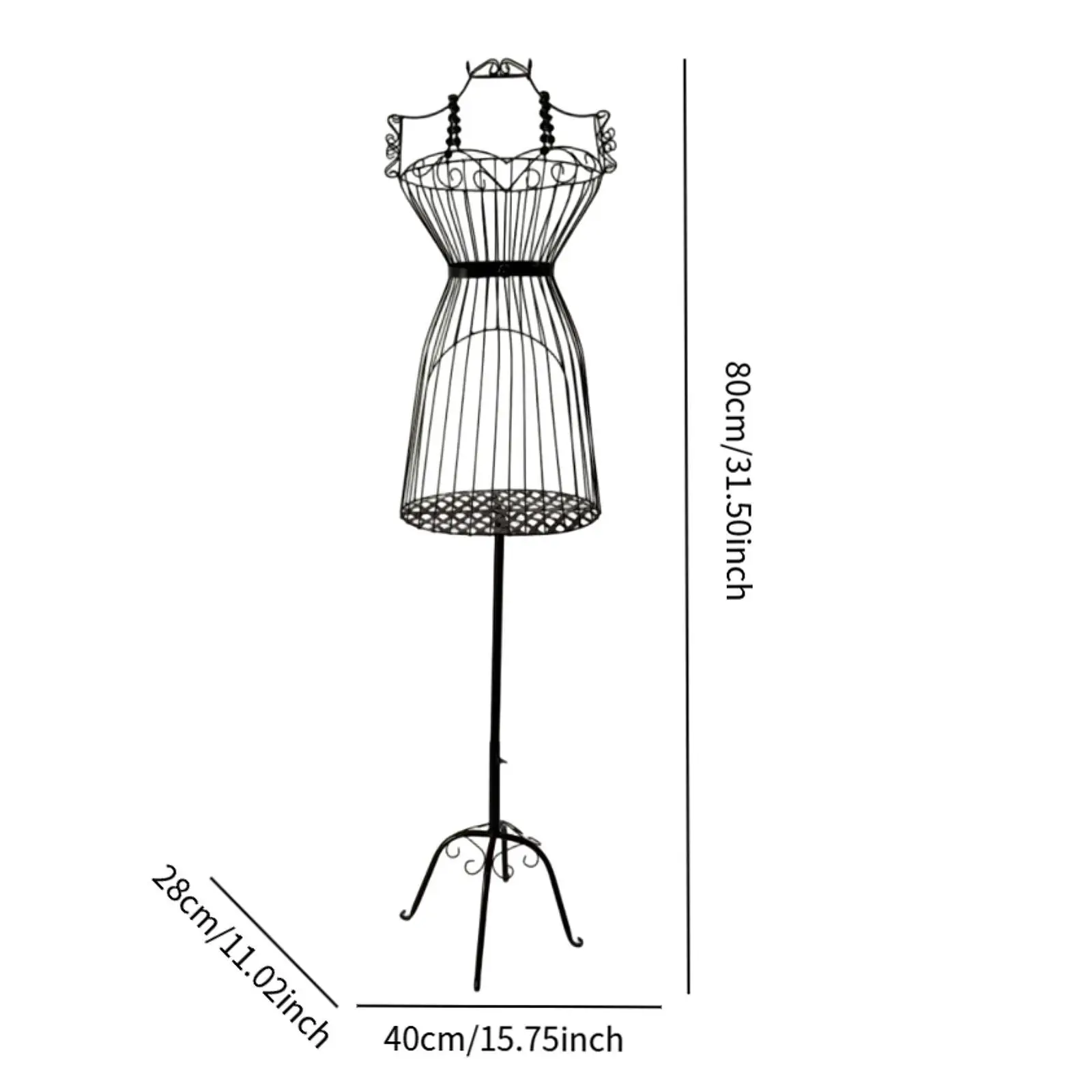 Wire Dress Form Mannequin Support Iron Adjustable Torso Half Body Display Rack for Clothing Showcase Boutique Display Tailor