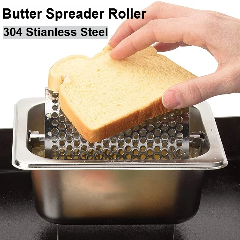 

304 Stainless Steel Butter Spreader Roller Cheese Melting Dome Steaming Cover Circular Rack Press for All Outdoor Barbecue Grill