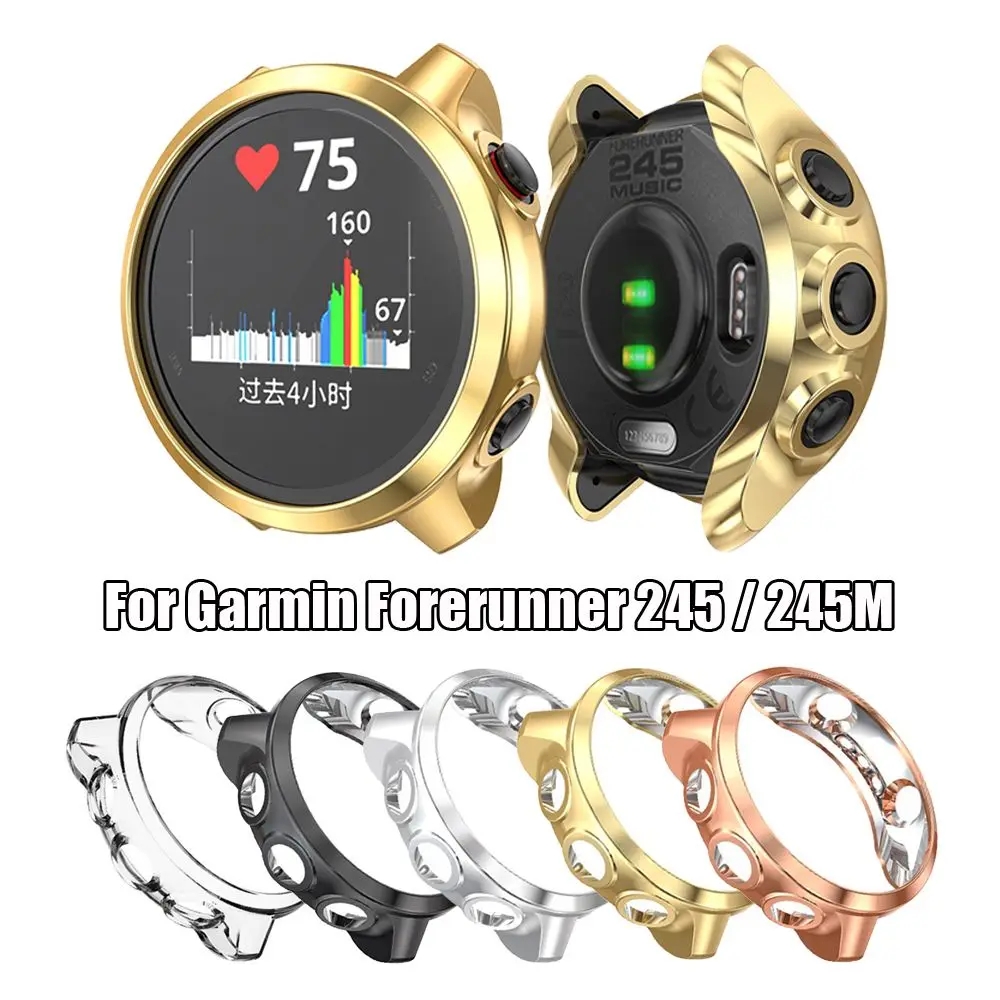 Soft TPU Watch Case Protective Cover Screen Protectors for Garmin Forerunner 245 / 245M