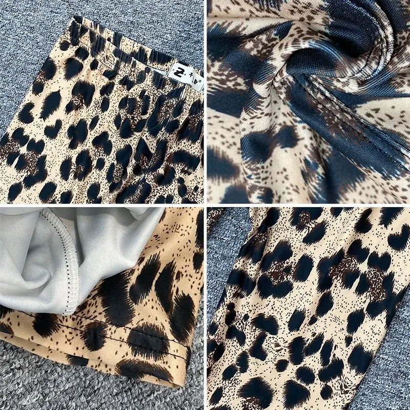 European American Leopard Print Outer Leggings Stretch Printed Fashion Trend New High Waist Versatile Thin Pencil Pants