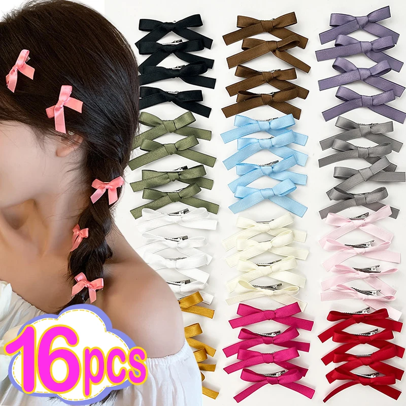 Mini Bowknot Hair Clips Sweet Ballet Ribbon Bow Hairpins Bang Clip Korean Girls Cute Grab Clips Headwear Hair Accessories