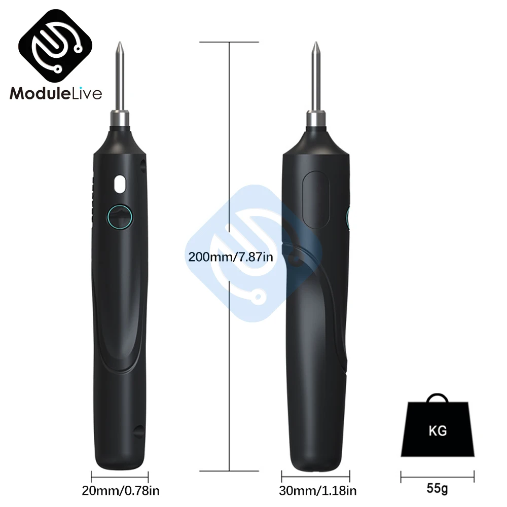 Kit de soldadura inalámbrica de 3,7 V, minisoldador eléctrico recargable por USB, luz LED, 4V, carga 18650