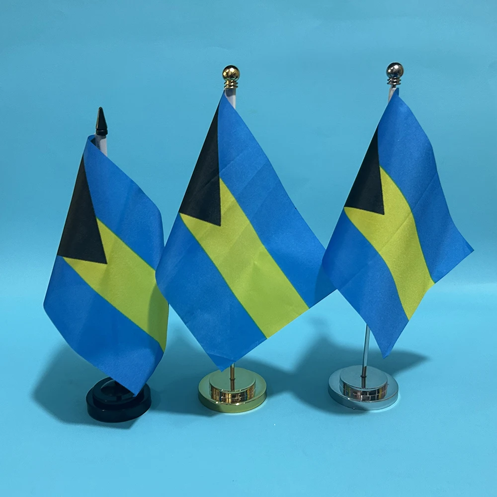 Office Desk small Flag Of Bahamas flag 14x21cm polyester BahamasNational Flag Country table Banner Desk Ornaments Flags