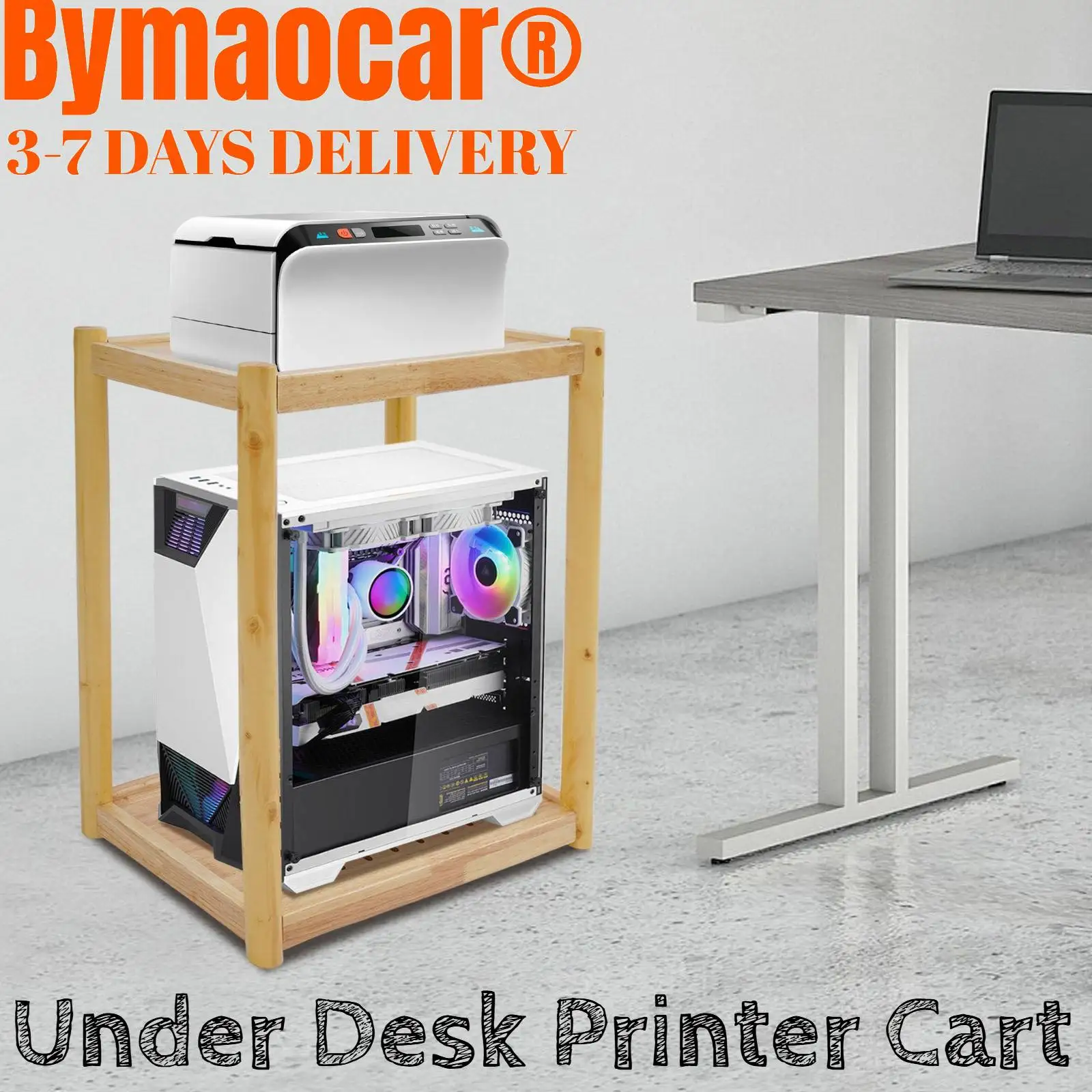 

Printer Stand, Mobile Table Under Desk Cart for bathrooms, hallways, living rooms, bedrooms, offices, kitchens, study room