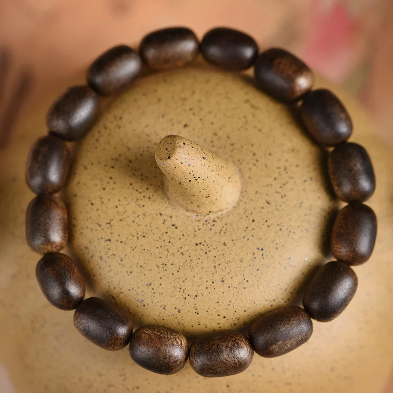 Collection Grade Indonesian Green Kyara Agarwood Date Beads Floral Fruit Sweet Milk Fragrance Unisex Wooden Bracelet