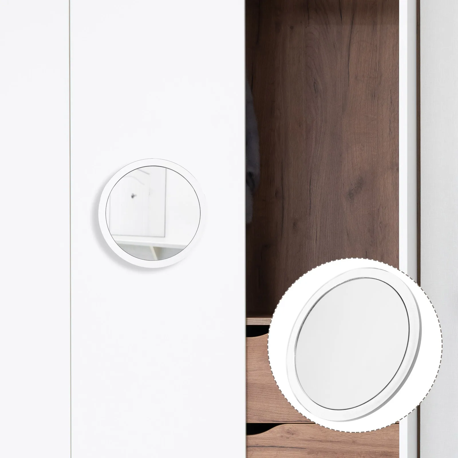 

Magnifying Makeup Mirror Bathroom Suction Cup Single Side Concave Mirror Portable Travel Use Wall Mount High Definition