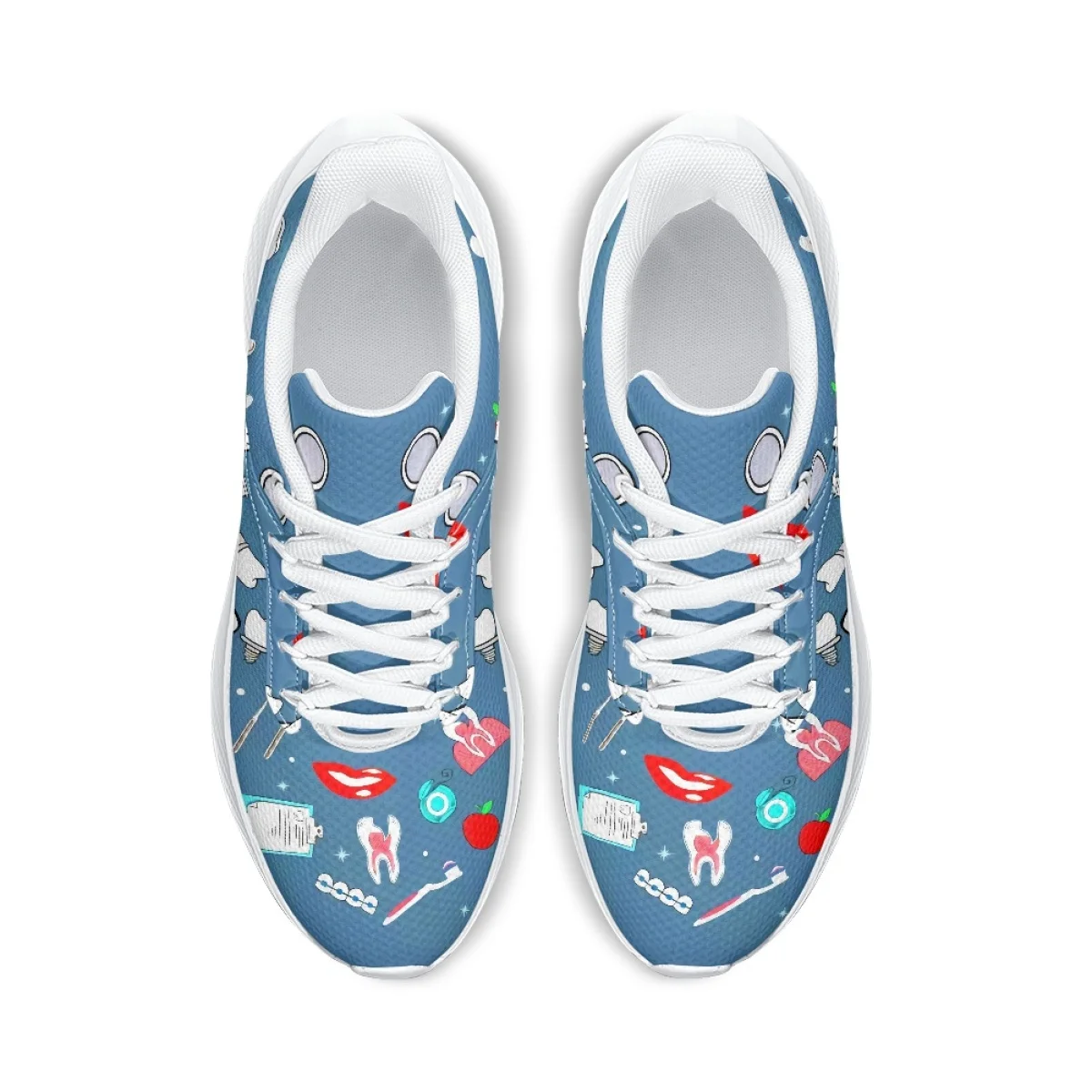 New Fashion Dentist Dental Ladies Nurse Shoes Trend Comfort Soft Round Toe Flats for Female Breathable Jogging Lace Up Sneaker