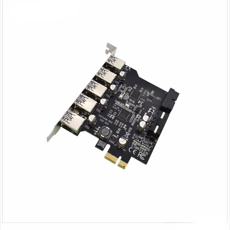 USB 3.0 5-портовый адаптер-концентратор для настольного ПК PCI Express, плата модуля расширения с основным чипом управления, карта расширения PCI-E
