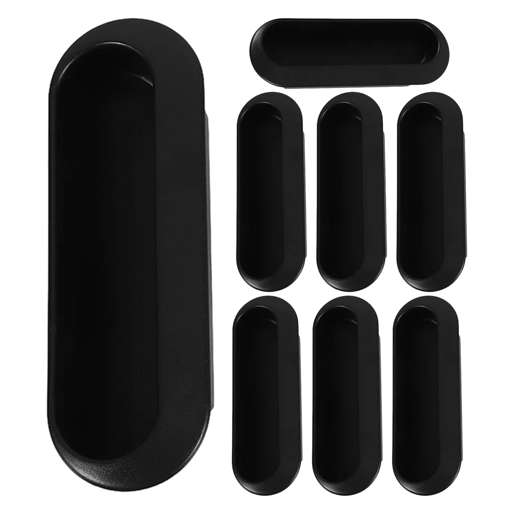 

8Pcs Hidden Cabinet Handle Recessed Flush Pull Wear Resistant Plastic for Office Home Wardrobe Sliding Door Application