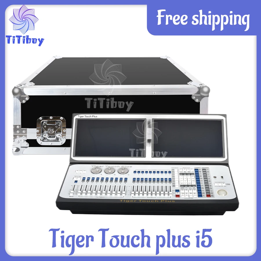 Tiger Touch Plus Console With Flight Case Dual Touch Screen DMX Stage Light Console Professional DMX512 Controller For Disco DJ