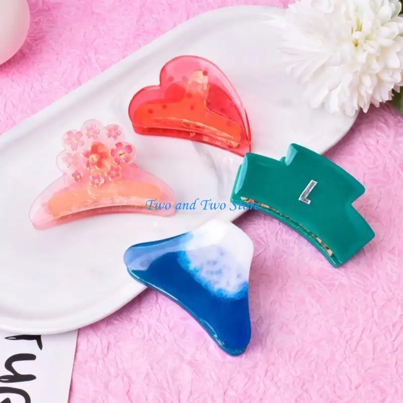 HX6F Hairpin Grasping Clip UV Crystal Epoxy Mold DIY Crafts Jewelry Casting Tool Hair Pin Silicone Mould