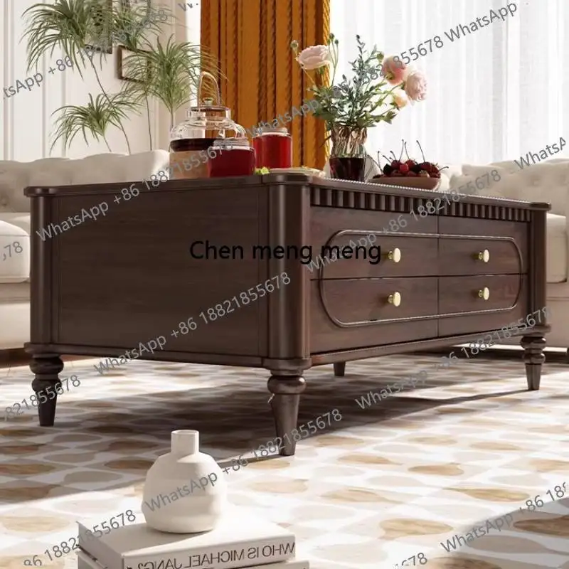 

Brown Luxury Coffee Tables Walnut Classy European Salon Living Room Coffee Tables Apartment Vintage Muebles Para Hogar Furniture