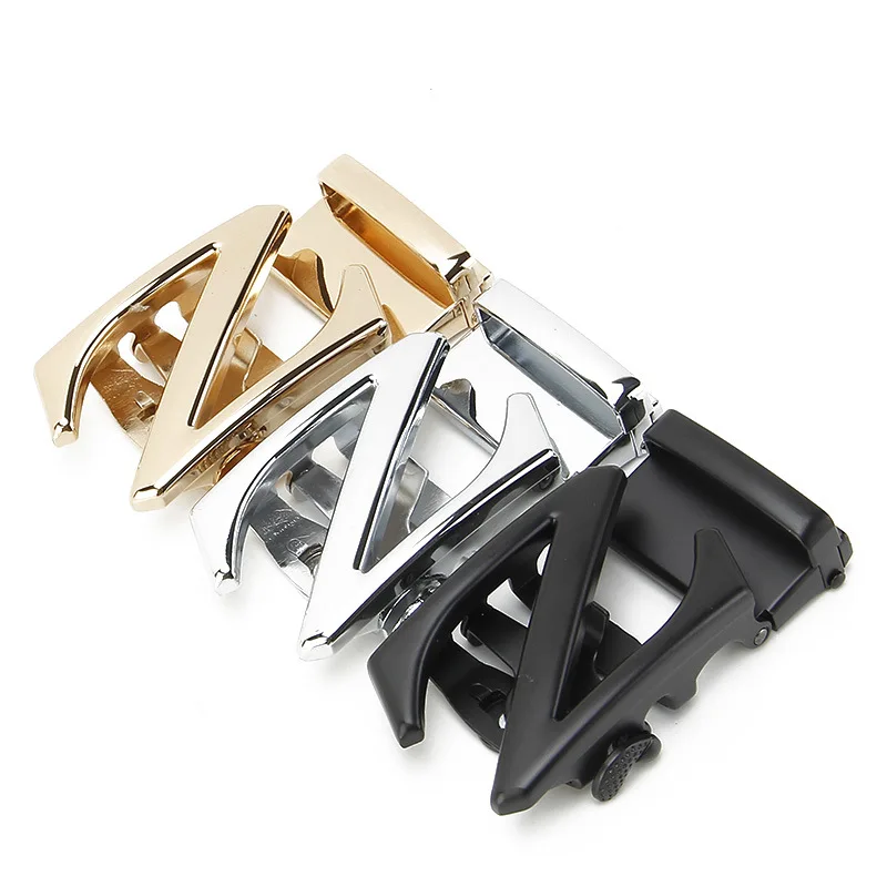 3.5cm Men's Belt Buckle Fashion Letter Alloy Automatic Buckle Belt Accessories Classic Business Gold Silver Buckle