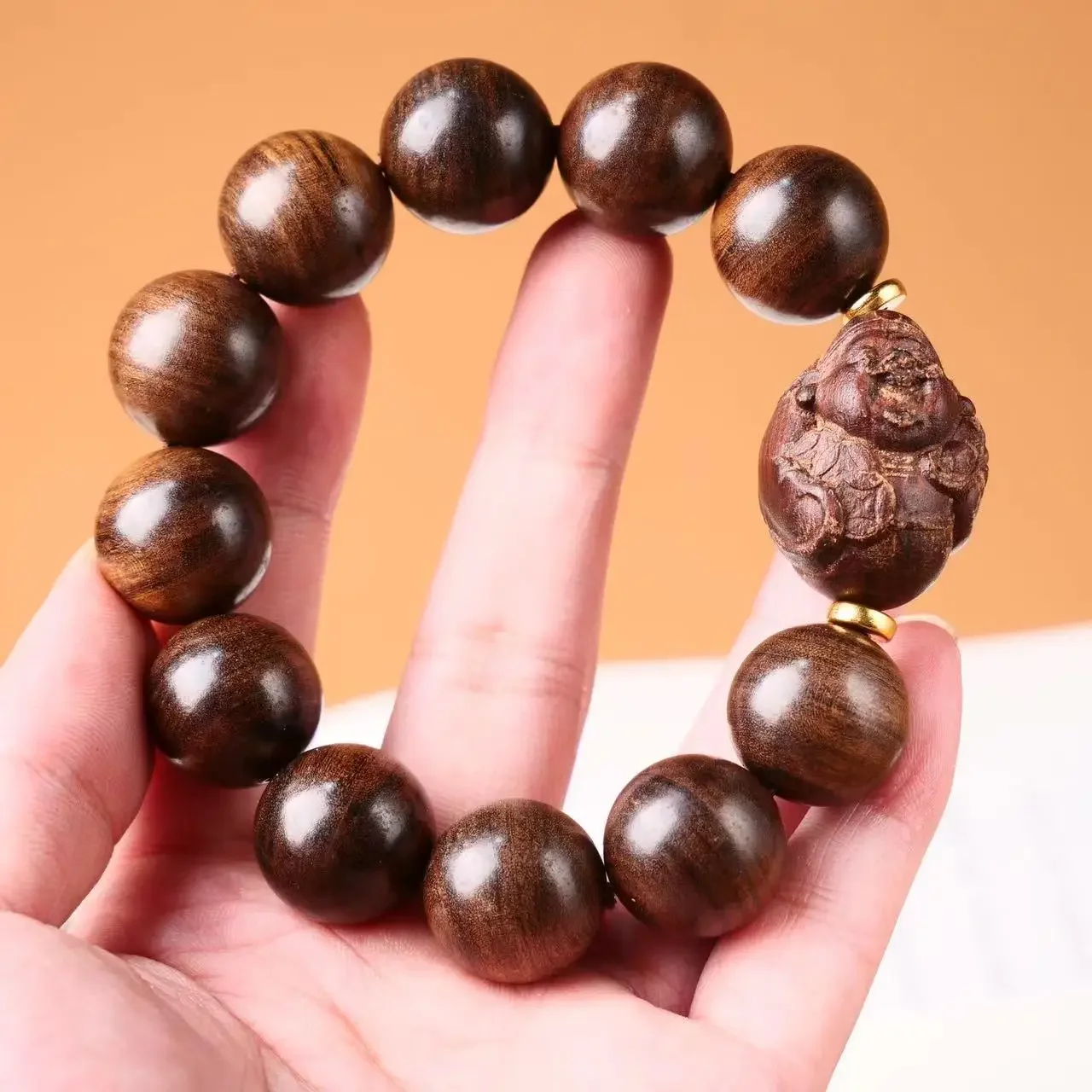 

Men Fashion Strand Bracelets Natural Wood Beads Handmade Wooden Buddhist Mala Bracelet