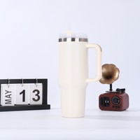 40oz Insulated Travel Mug Tumbler With Handle And Straw,Stainless Steel Double wall Vacuum Thermos Cup Keep Drink Cold and Hot