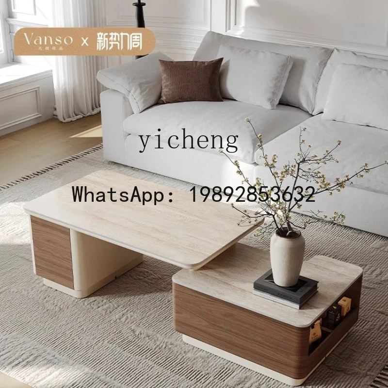 AA telescopic cave stone rock slab coffee table living room home tea integrated tea table