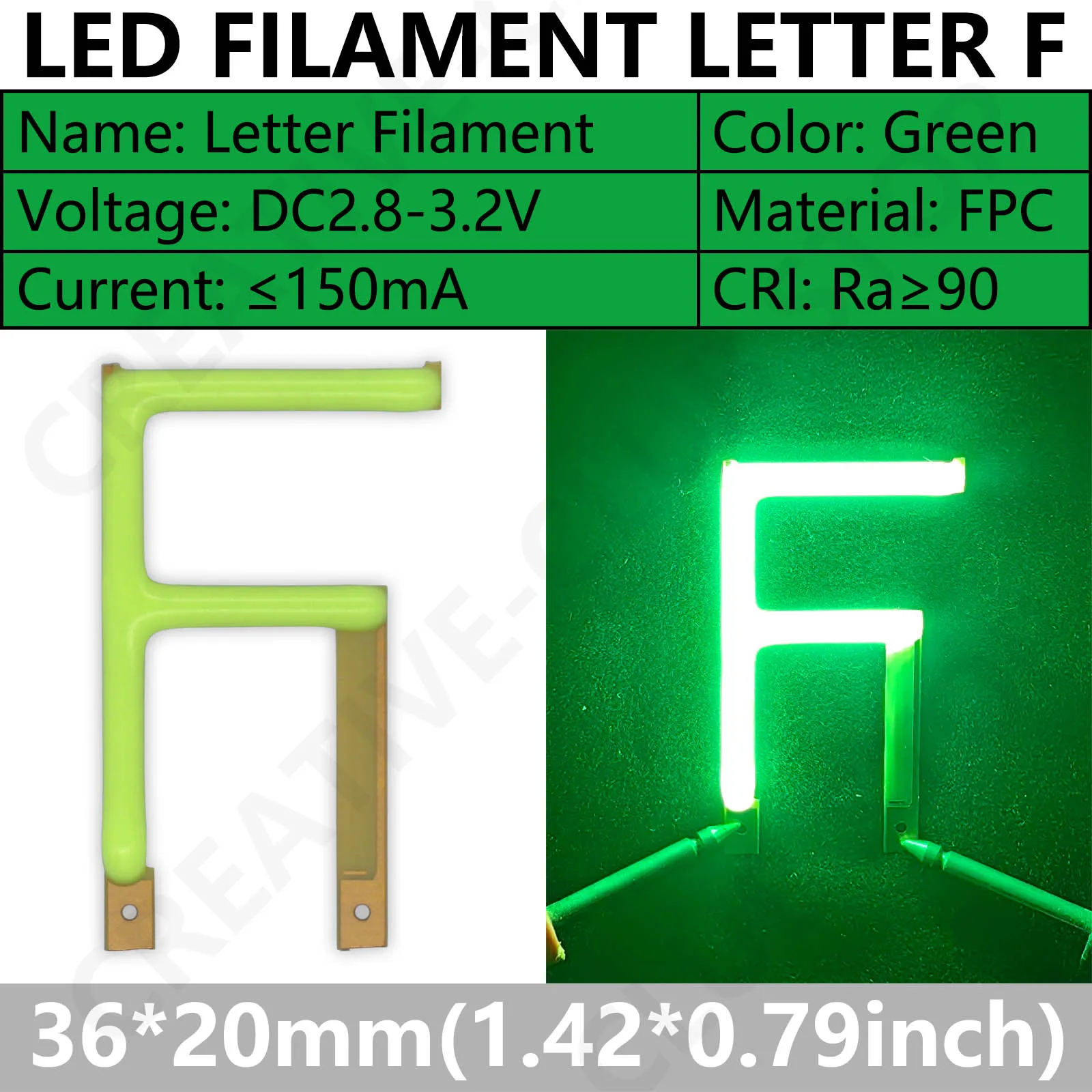 ABCDEFGHIJKLM-filamento LED DC 3V, accesorios de iluminación verde, piezas de lámpara, diodo para Navidad, Halloween, bricolaje, iluminación de