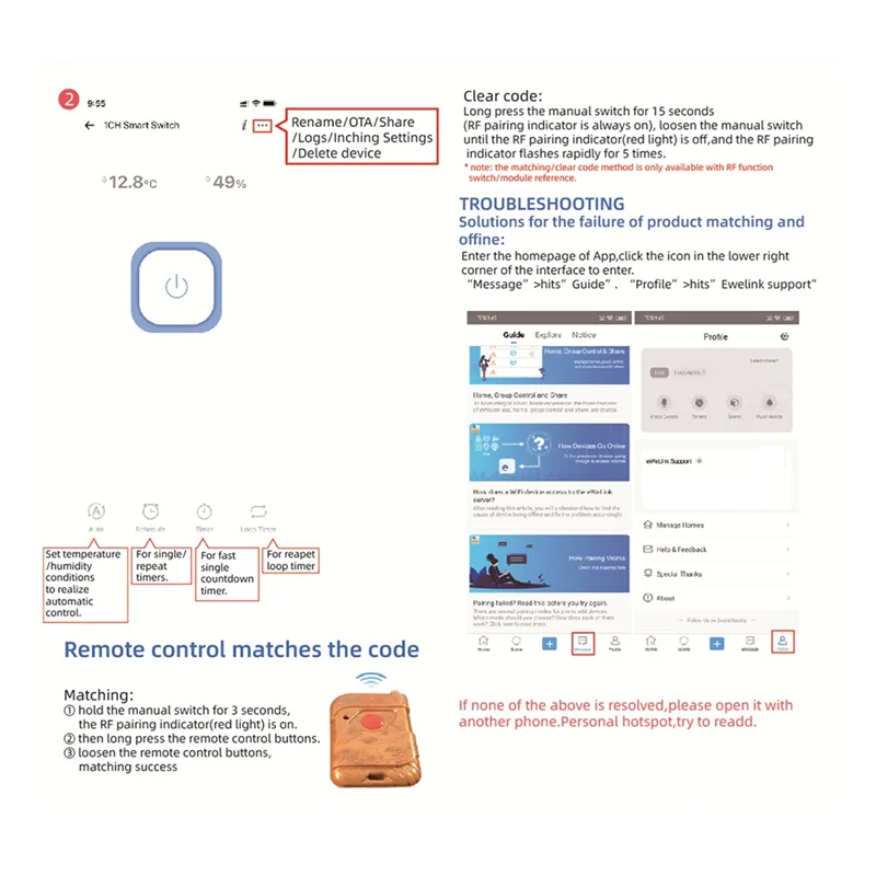 Excellent-For Ewelink Smart Wifi Switch Temperature And Humidity Monitoring 16A 3000W Switch With TH Sensor,For Alexa,Google Hom