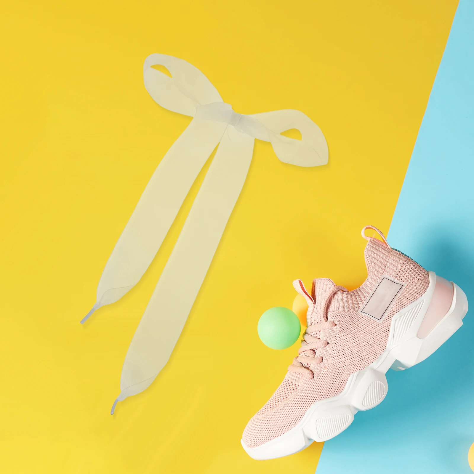 

Ribbon Decorative Flat Satin Shoelaces Gauze Lady Sneaker Ribbons for Wedding Princess Miss