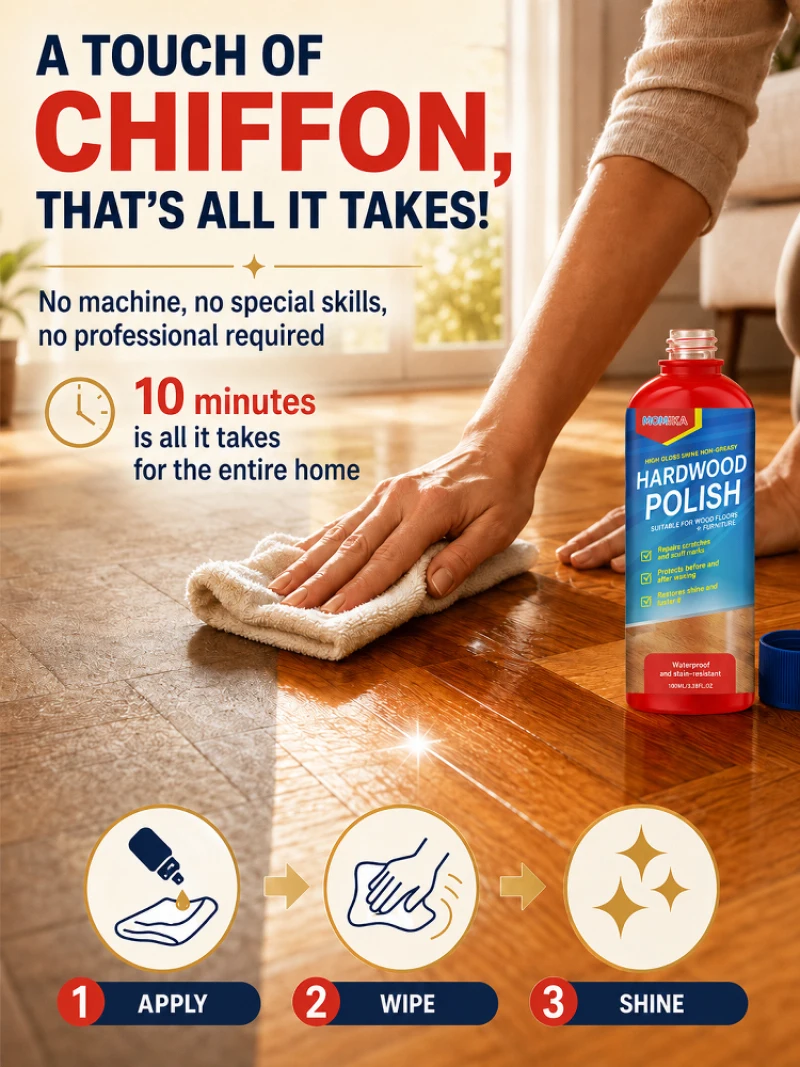 High Efficient Wood Floor Polishing Agent Strong Degreaser Floor Cleaner Bright Shine Polish Removes Greasy Stains Household