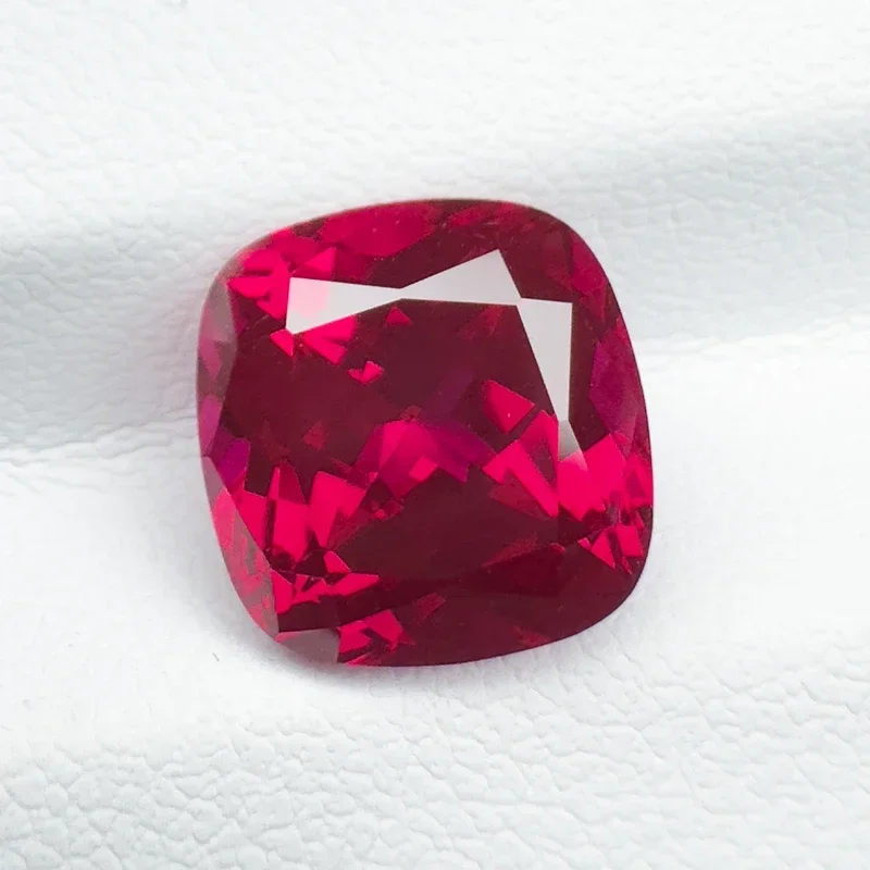 Lab Grown Ruby Square Pigeon Blood Red Cushion Cut 10x10mm 5.9ct Top Quality Gemstone for Jewelry Making with AGL Certificate