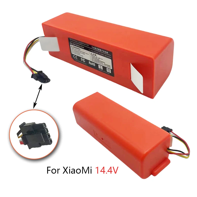 Vacuum Cleaner Battery Replacement for Xiaomi Roborock S50 S51 S55 T60 E352-00 S502-00 C10 E20 E35 14.4V 5.2AH SC Batteries