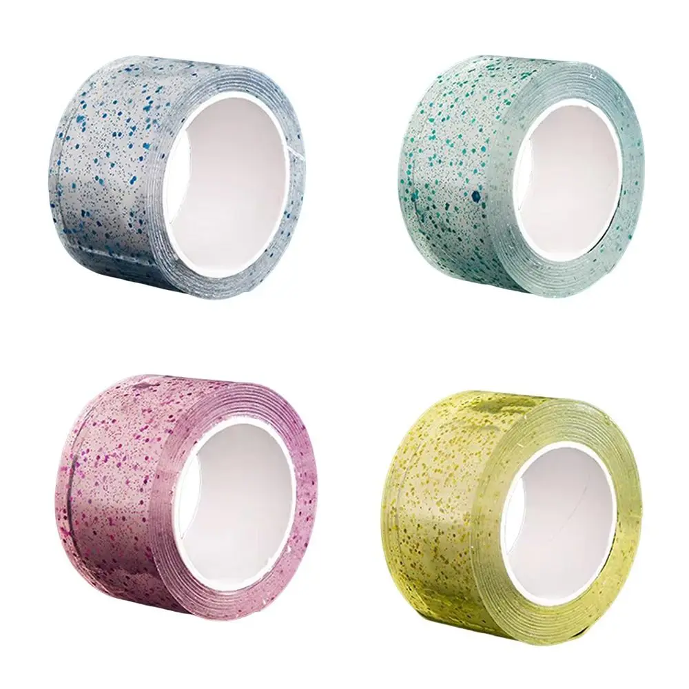 Colorful Glitter Adhesive Blowable Bubble Tapes DIY Craft Transparent Tapes High Sticky Nano Tape Children Kids Gift