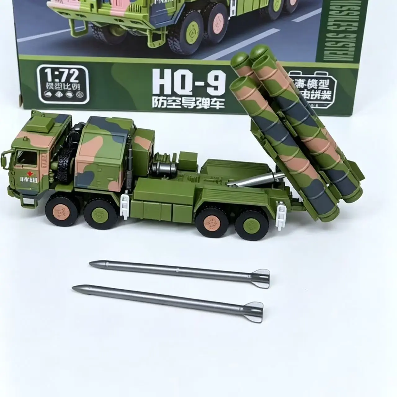1/72 ABS Chinese HQ-9 Anti-Aircraft Missiles System Creative Military Vehicle Model Decor DIY Assembled Bricks For Xmas Gifts