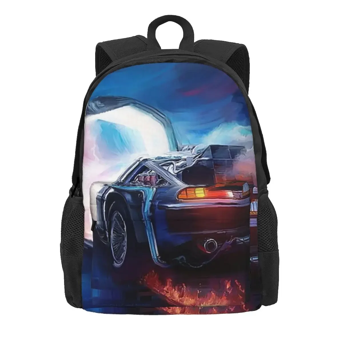 

Back To The Future Delorean Time Machine Backpack Daypack Large Capacity Kids BookBag School Bag Shoulder Bags for Men Women