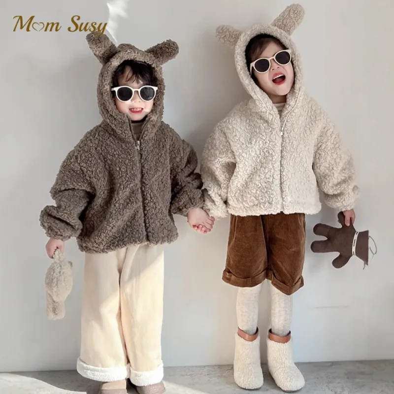 

Fashion Baby Girl Boy Fleece Hooded Jacket+Pant 2PCS Infant Toddle Child Solid Zipper Clothes Set Casual Baby Clothes 1-10Y