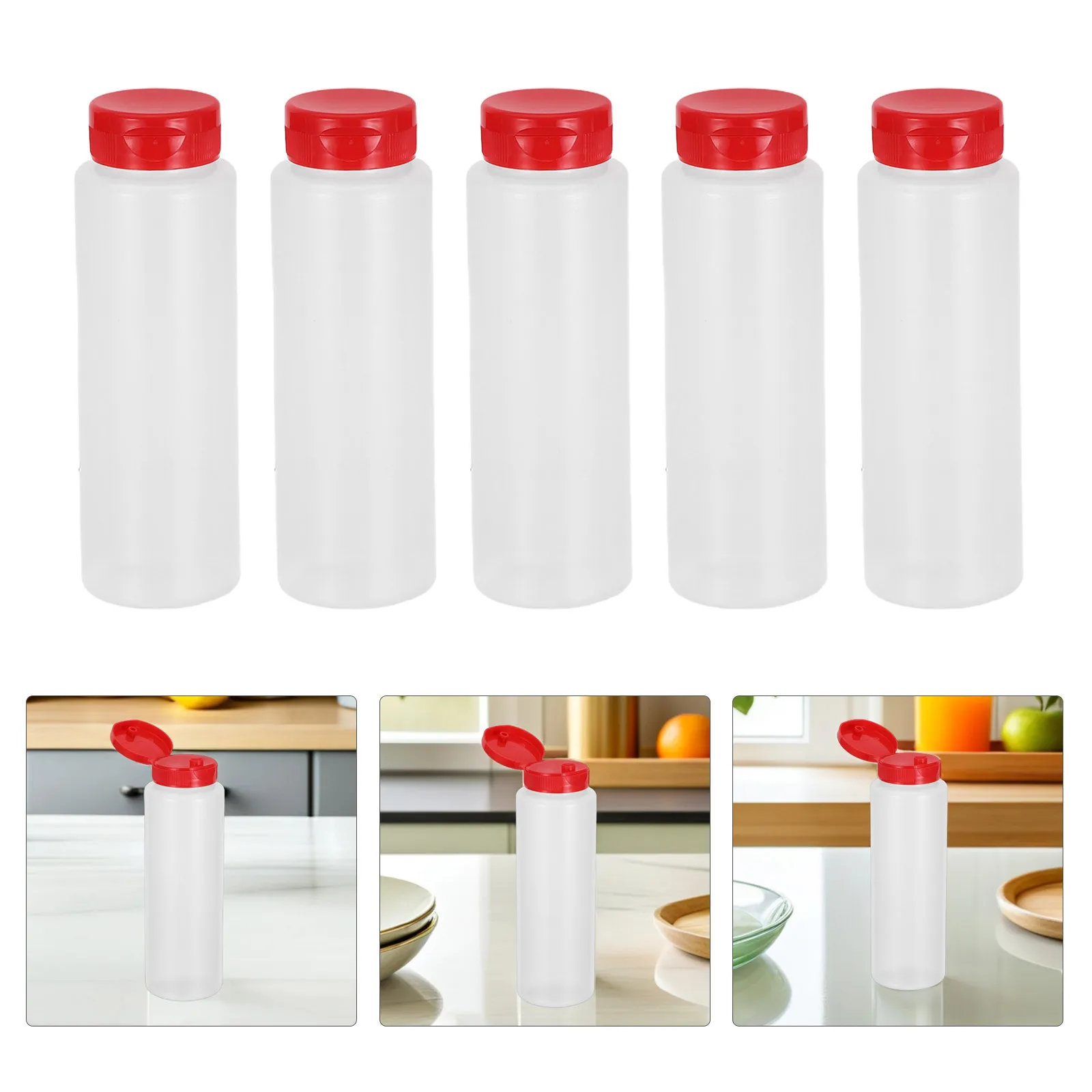 

20Pcs Food Grade Salad Bottles Leakproof Portable Squeeze Bottles Transparent Dressing Dispenser Sauce Container for Picnic