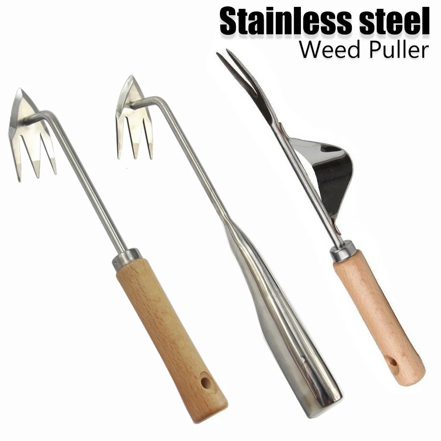 2/3 Tooth Stainless Steel Gardening Hand Weeder Tool Manual Excavator Refurbished Garden Land Herb Supplies Easily Pulled