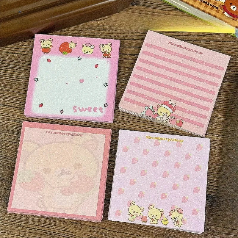 Rilakkuma Haftnotizen, neues kreatives, niedliches und Cartoonartiges Notizbuch, perfekt für Studenten, hochwertig, tragbar, dickes Haftnotizblock. – Detail 4