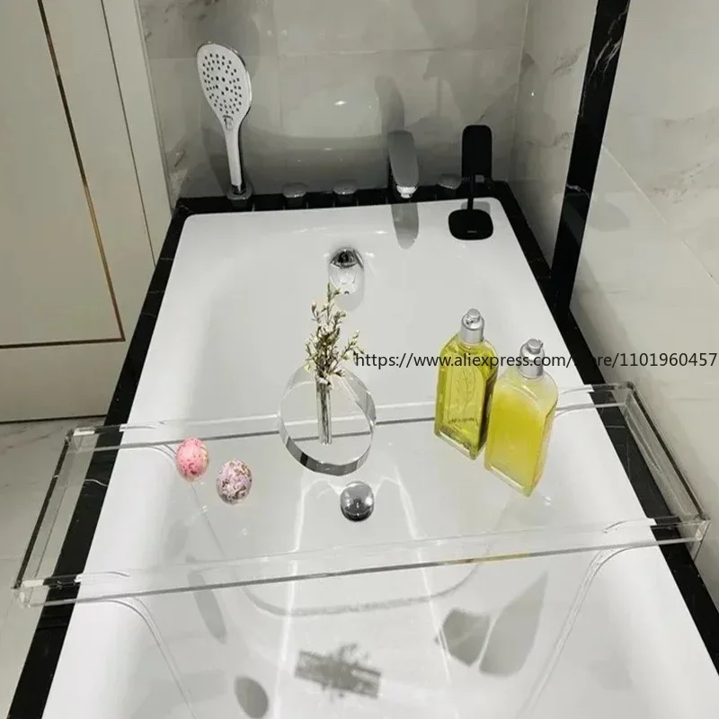 Nordic Acrylic Bathtub Tray, Spa Holder, Bath Table, Bathroom Storage Organizer, Bandeja Bath Tub Accessories