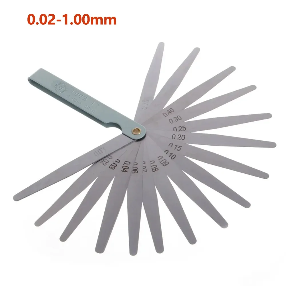 

Измерительный инструмент с 17 лезвиями для измерения зазоров, метрический, 0,02-1,00 мм, для регулировки клапанов двигателя